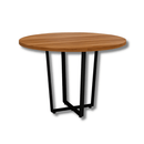 Mesa de Reunião Industrial Redonda 110cm Pés em Metal
